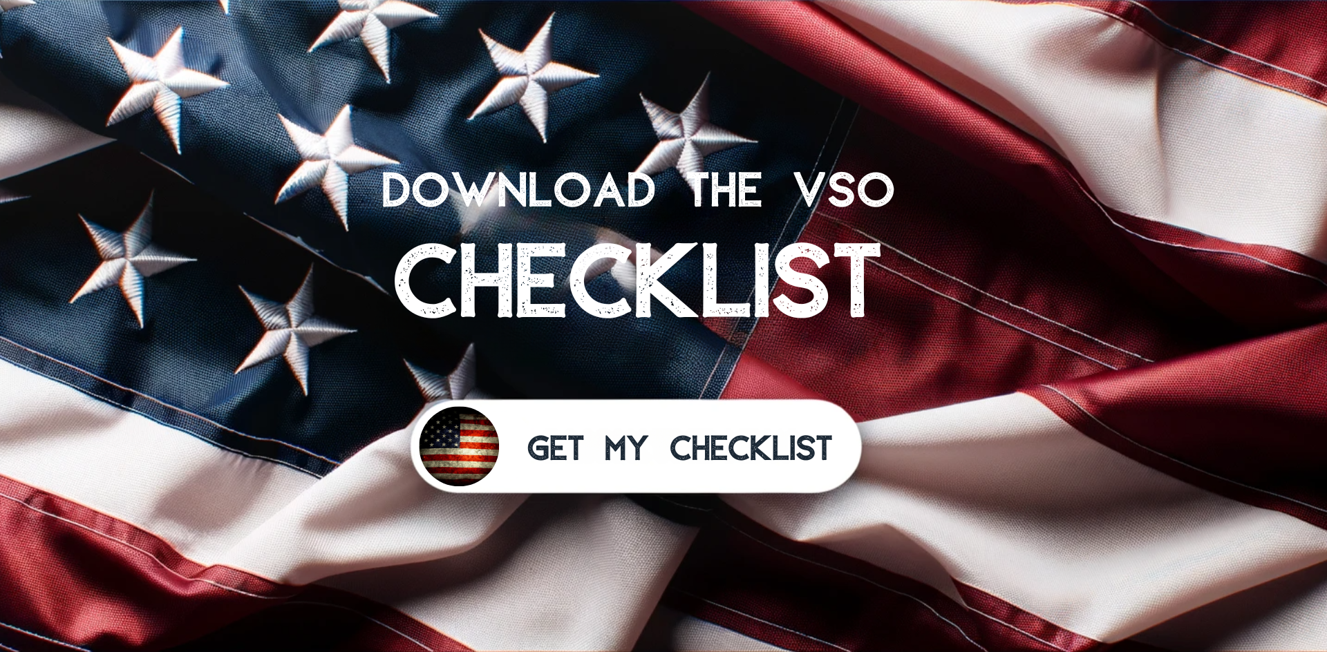 an image of an American flag and a button to download a VSO checklist